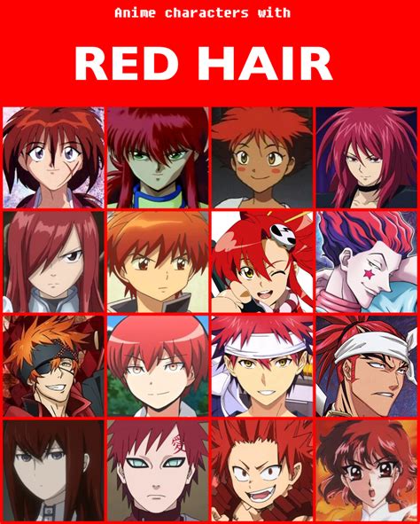 anime characters with red hair